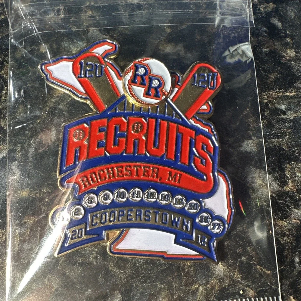 Cooperstown Dreams Park Trading Pins Recruits Rochester, MI Rebels 2012 12U